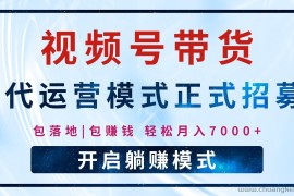 【视频号代运营】全程托管计划招募，躺赚模式，单月轻松变现7000+