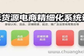 无货源电商精细化系统课：基础认知、选品、店铺搭建、起店、推广及运营收尾售后等