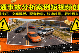 交通事故分析案例短视频创作，剪辑技巧、文案模板、配音教学，快速起号，轻松月入2w+