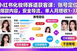 （15982期）小红书化妆师赛道获客课：账号定位＋爆款内容＋安全导流，单人月增收1-3万