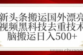 最新头条搬运国外漂亮美女视频黑科技去重技术无脑搬运日入500+【揭秘】