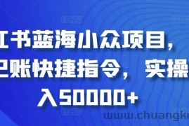 小红书蓝海小众项目，自动记账快捷指令，实操月入50000+【揭秘】