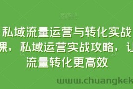 私域流量运营与转化实战课，私域运营实战攻略，让流量转化更高效