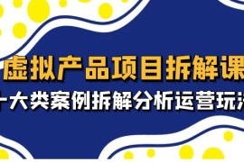 （4983期）虚拟产品项目拆解课，十大类案例拆解分析运营玩法（11节课）