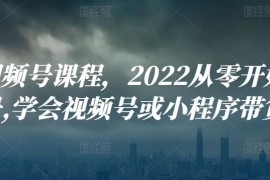 九亩视频号课程，2022从零开始搭建视频号,学会视频号或小程序带货流程