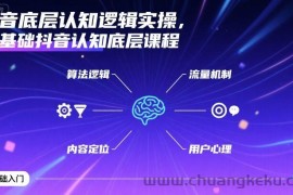 抖音底层认知逻辑实操，零基础抖音认知底层课程