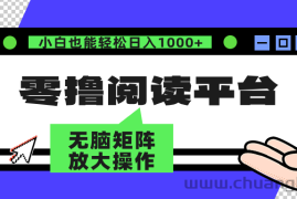 （12710期）零撸阅读平台 解放双手、实现躺赚收益 矩阵操作日入3000+