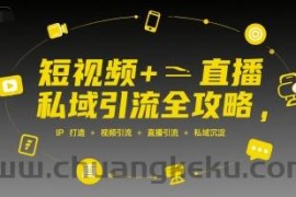 短视频+直播私域引流全攻略，IP打造 +视频引流 +直播引流 +私域沉淀