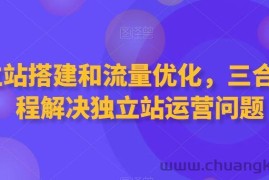 独立站搭建和流量优化，三合一课程解决独立站运营问题