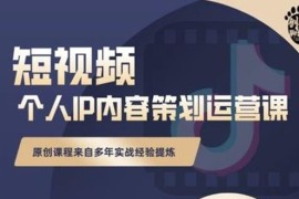 （2355期）抖音短视频个人ip内容策划实操课，真正做到普通人也能实行落地