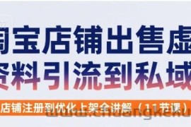淘宝店铺出售虚拟资料引流到私域，从店铺注册到优化上架全讲解(11节课)