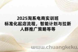 2025淘系电商实训班：标准化起店流程，智能计划与拉新，人群推广策略等等