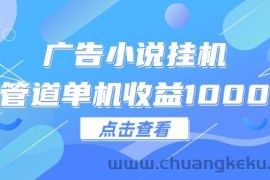 （12198期）广告小说挂机管道单机收益1000+