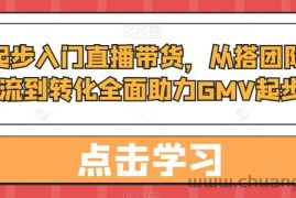 从0起步入门直播带货，​从搭团队到引流到转化全面助力GMV起步