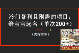 （6190期）【新课】冷门暴利项目：给宝宝起名（一单200+）内附教程+工具