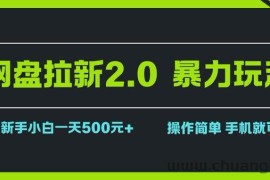 （15759期）网盘拉新2.0，暴力玩法，新手小白一天轻松500，操作简单
