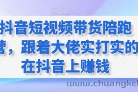 抖音短视频带货陪跑营，跟着大佬实打实的在抖音上赚钱