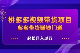 （2199期）拼多多视频带货项目，多多带货赚钱门道，轻松月入过万