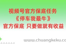 视频号官方保底任务，停车我最牛，官方保底只要做就有收益【揭秘】