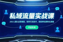 （15403期）私域流量实战课，200人团队运营模型，矩阵引流技术，高客单私聊转化策略