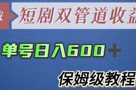 （5850期）单号日入600+最新短剧双管道收益【详细教程】