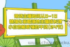 （3191期）带货主播如何从0-10，精细化策略落地主播成长课，小白也能听懂的干货(24节)