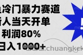 闲鱼冷门暴力赛道，新人当天开单，利润80%，日入1k+【揭秘】