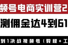 外面收费1900狗哥胡子×视频号电商实训营2.0：实测佣金达4到61万（教程+工具）