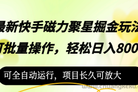 （12468期）最新快手磁力聚星掘金玩法，可批量操作，轻松日入800+，可全自动运行，…