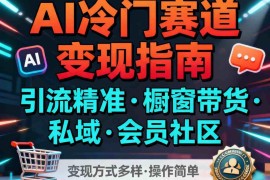 AI冷门赛道，引流精准，橱窗带货+私域+会员社区，变现方式多样，操作简单