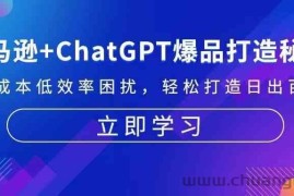 亚马逊+ChatGPT爆品打造秘籍：解决高成本低效率困扰 轻松打造日出百单爆款