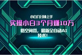 （15213期）最新自动AI技术！小白实操月入3万+，无门槛一分钟上手！