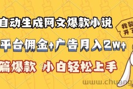 （15390期）AI自动生成网文爆款小说，小说平台佣金加广告月入2w+，篇篇爆款，小白…