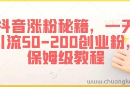 抖音涨粉秘籍，一天引流50-200创业粉，保姆级教程【揭秘】