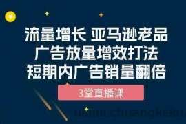 流量增长 亚马逊老品广告放量增效打法，短期内广告销量翻倍（3堂直播课）