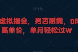 暴力虚拟掘金，男杏刚需，0成本高单价，单月轻松过W【揭秘】