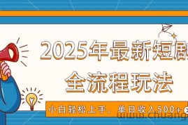 2025年最新短剧玩法，全流程实操，小白轻松上手，视频号抖音同步分发，单日收入500+