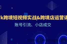 Tk跨境短视频实战&amp;跨境店运营课：账号引流、小店成交