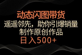 动态闪图带货，遥遥领先，冷门玩法，助你轻松引爆销量！日入500+