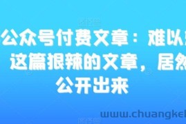 某公众号付费文章：难以想象，这篇狠辣的文章，居然能公开出来