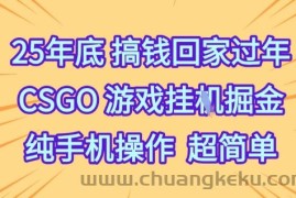 25年底搞钱回家过年，CSGO游戏挂G掘金，纯手机操作超简单【揭秘】