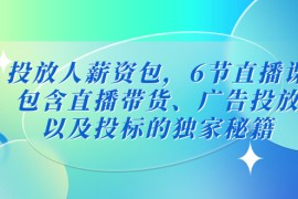 （5025期）投放人薪资包，6节直播课，包含直播带货、广告投放、以及投标的独家秘籍