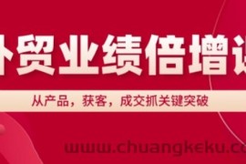 外贸业绩倍增课，从产品，获客，成交抓关键突破