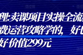 赵小理:卖课项目实操全流程-知识付费运营攻略学的，好也要干得好 价值299元