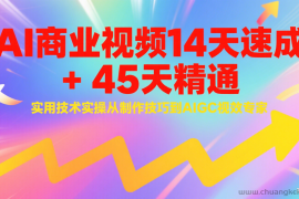 AI商业视频14天速成+45天精通实用技术实操，从制作技巧到AIGC视效专家