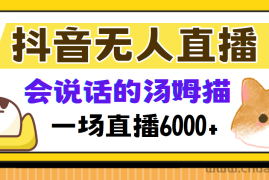 （12976期）抖音无人直播，会说话的汤姆猫弹幕互动小游戏，两场直播6000+