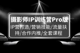 （11899期）摄影师IP训练营Pro版，IP营打造/营销技能/流量扶持/合作内推/全套课程