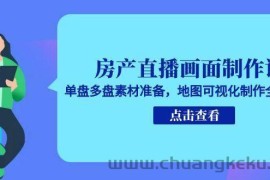 房产直播画面制作课，单盘多盘素材准备，地图可视化制作全流程