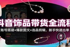 抖音饰品带货全流程：账号搭建+爆款图文+选品剪辑，新手快速出单