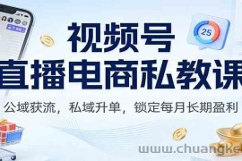 视频号直播电商私教课：公域获流，私域升单，锁定每月长期盈利